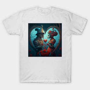 Weird futuristic robotic love but the heart is universal. T-Shirt